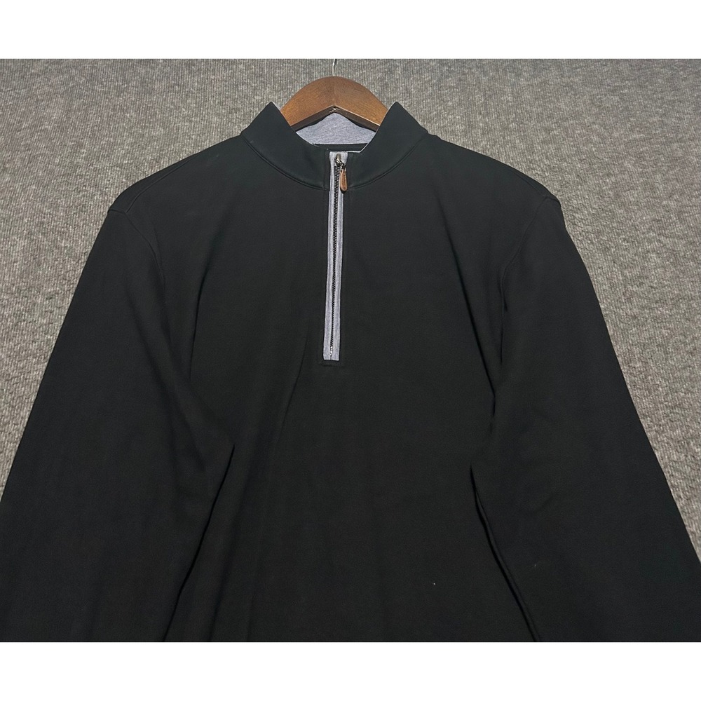 Johnnie O Performance Pullover 1/4 Zip Mens Size medium Black Preppy Golf